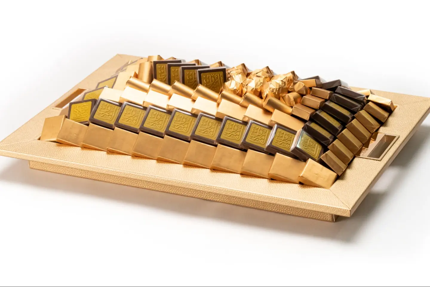 Congratulations Leathered Tray Gold Medium