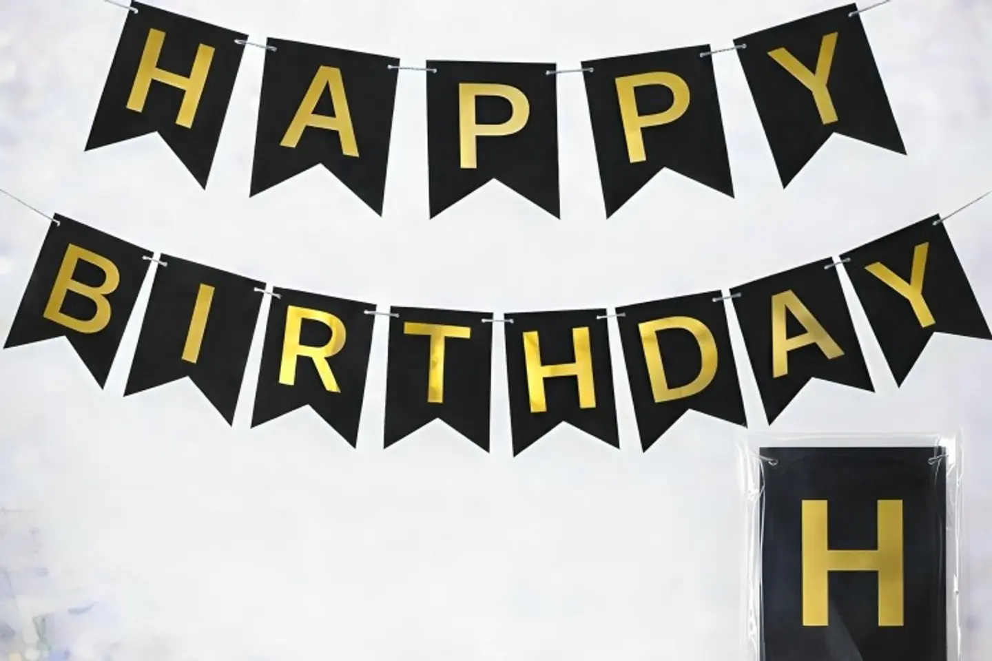 Black Birthday Rope Banner