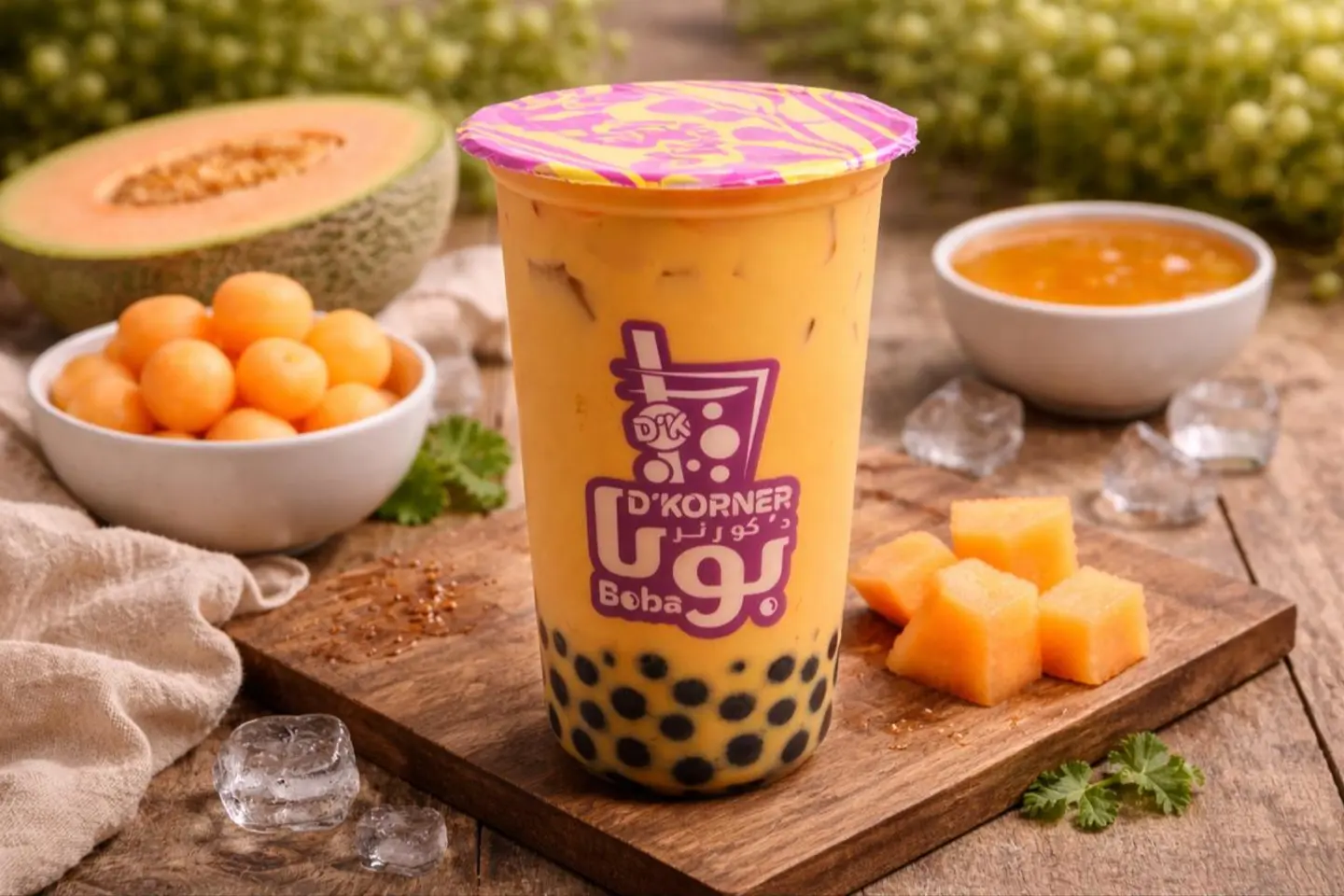 Melon Milktea Boba Large 700ml