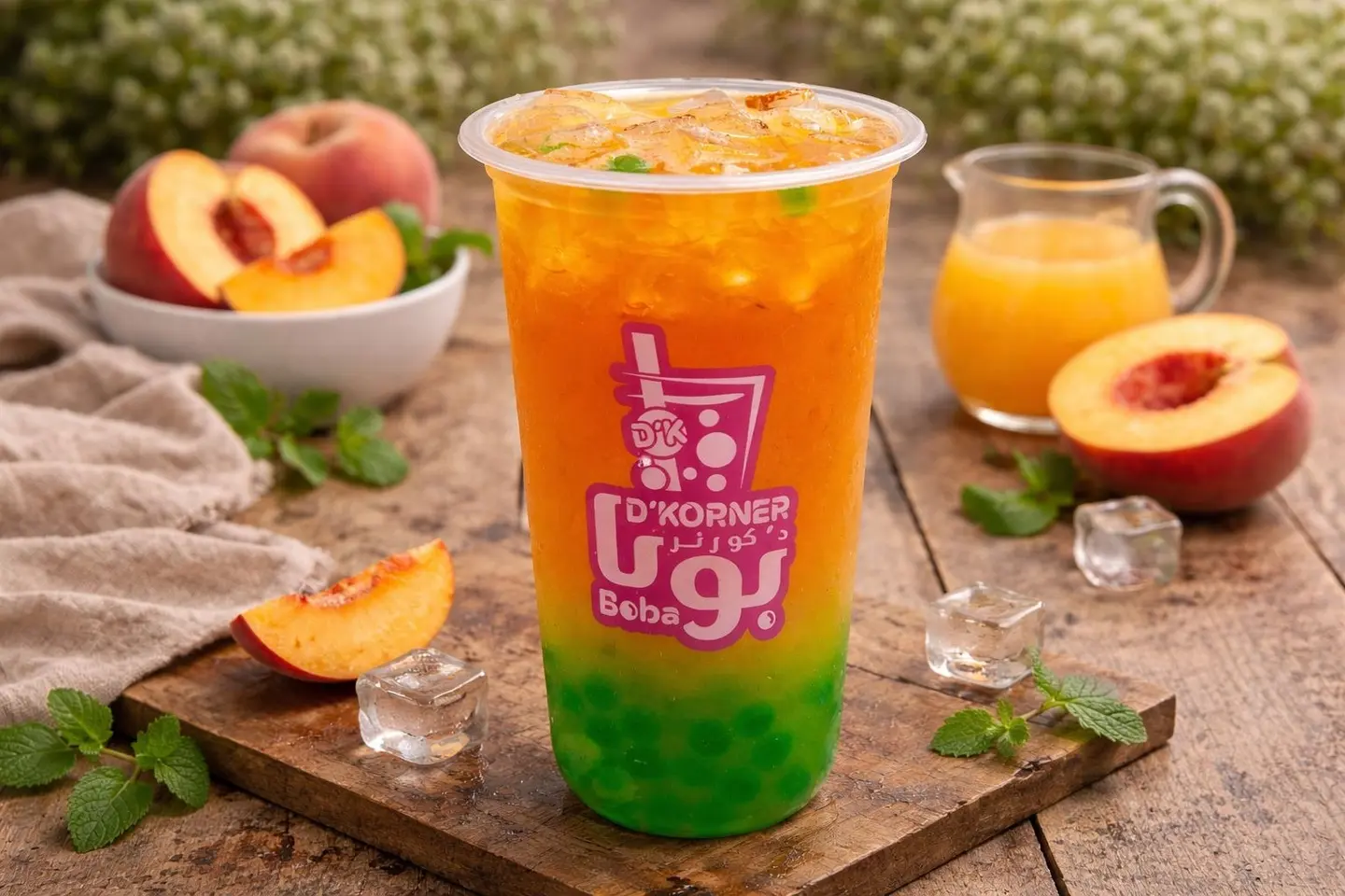Peach Fruit Tea Popping Boba Large 700ml