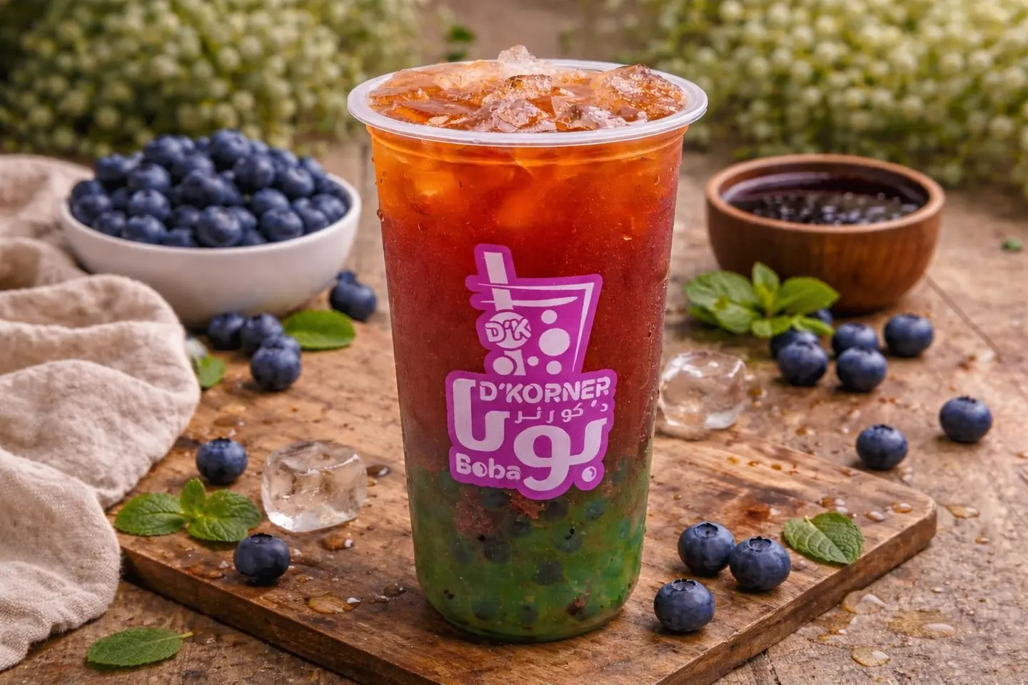 Blueberry Fruit Tea Popping Boba Large 700ml