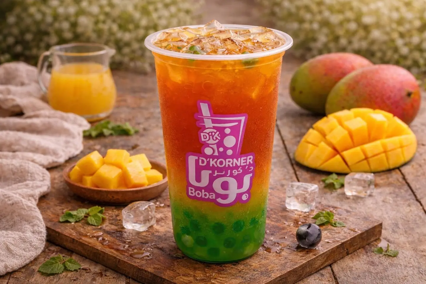 Mango Fruit Tea Popping Boba Large 700ml
