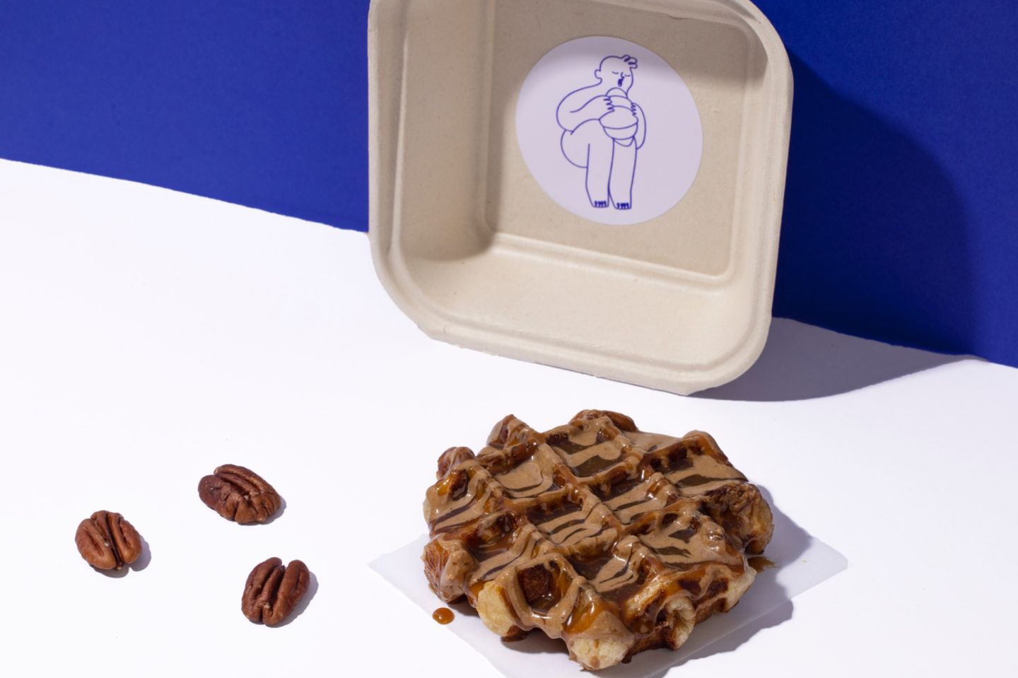 Waffle Cheese Caramel Pecan