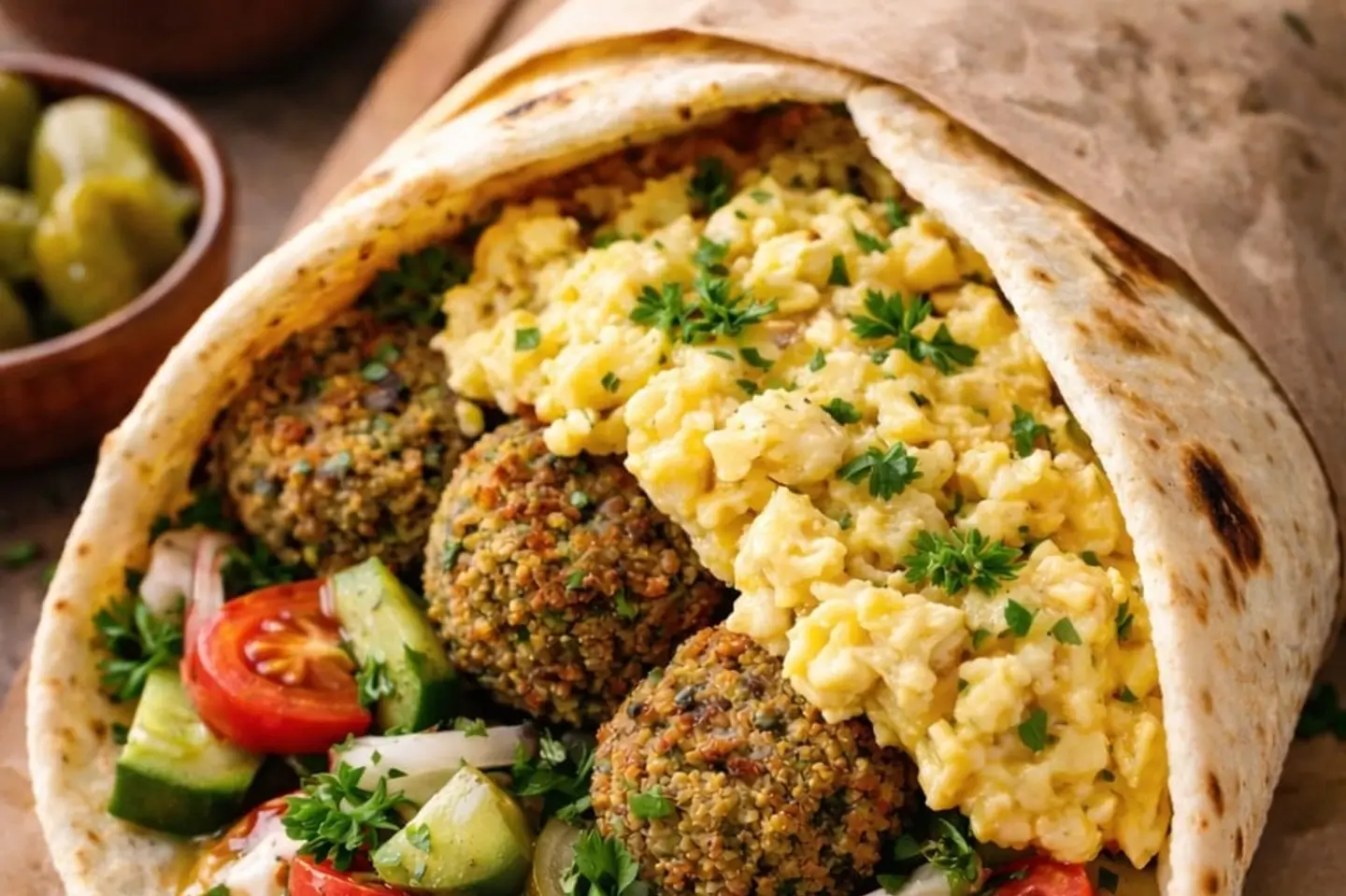 فلافل بالبيض المقلي