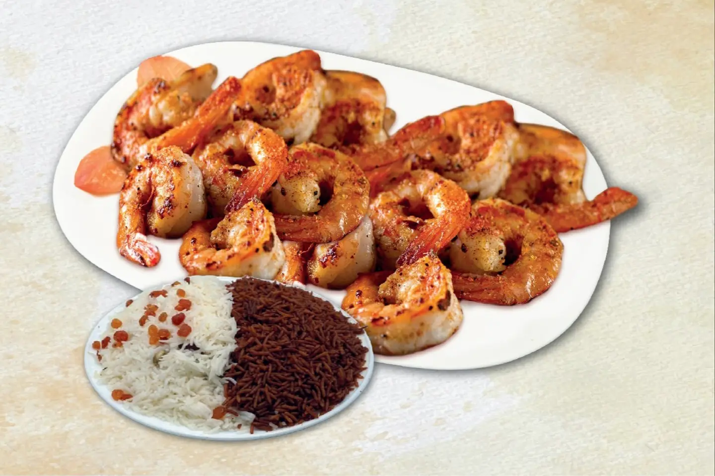جمبري مشوي مع ارز