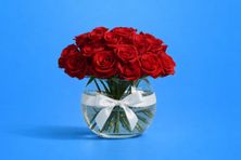Classic Red Roses Fishbowl Vase 0272