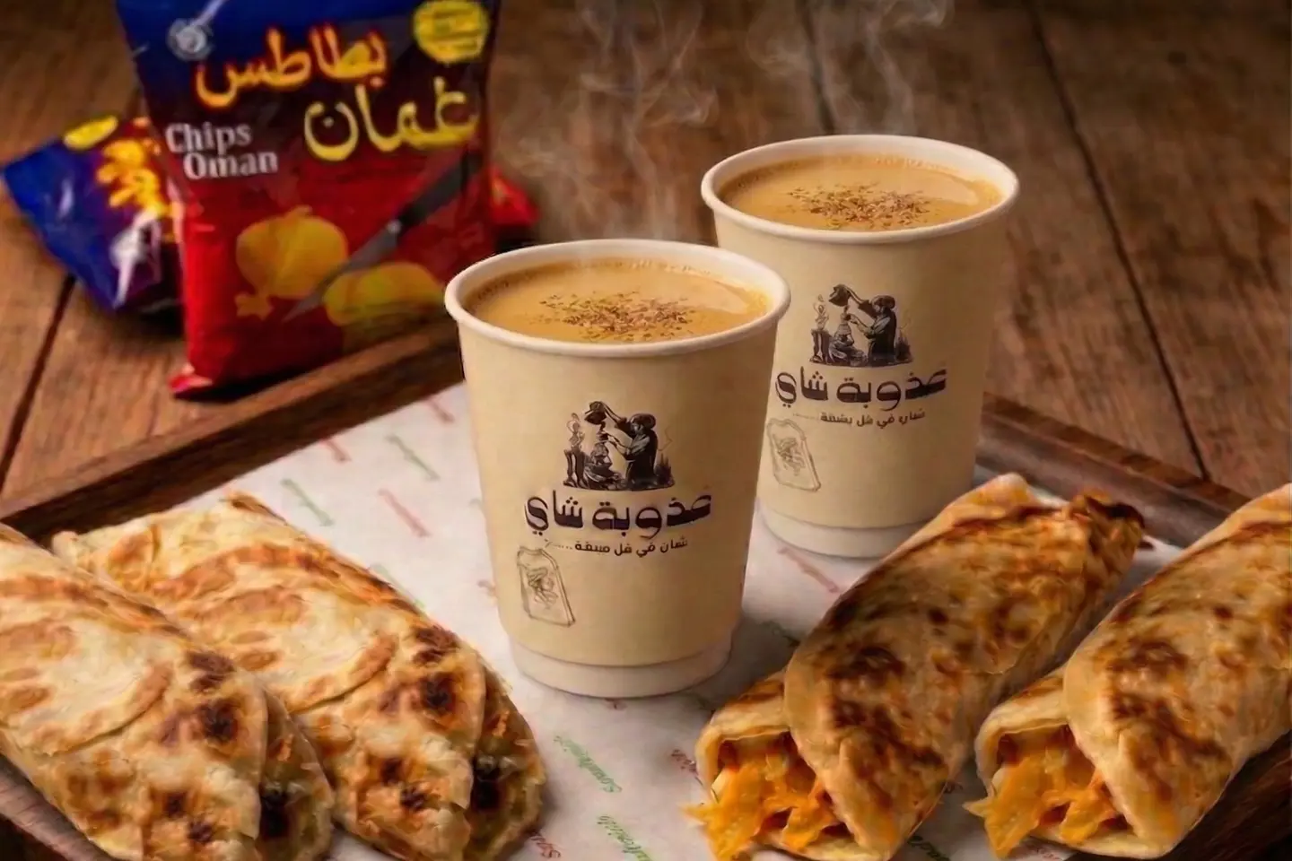 4 Chapatis With 2 Oman Chips And 2 Hot Drink