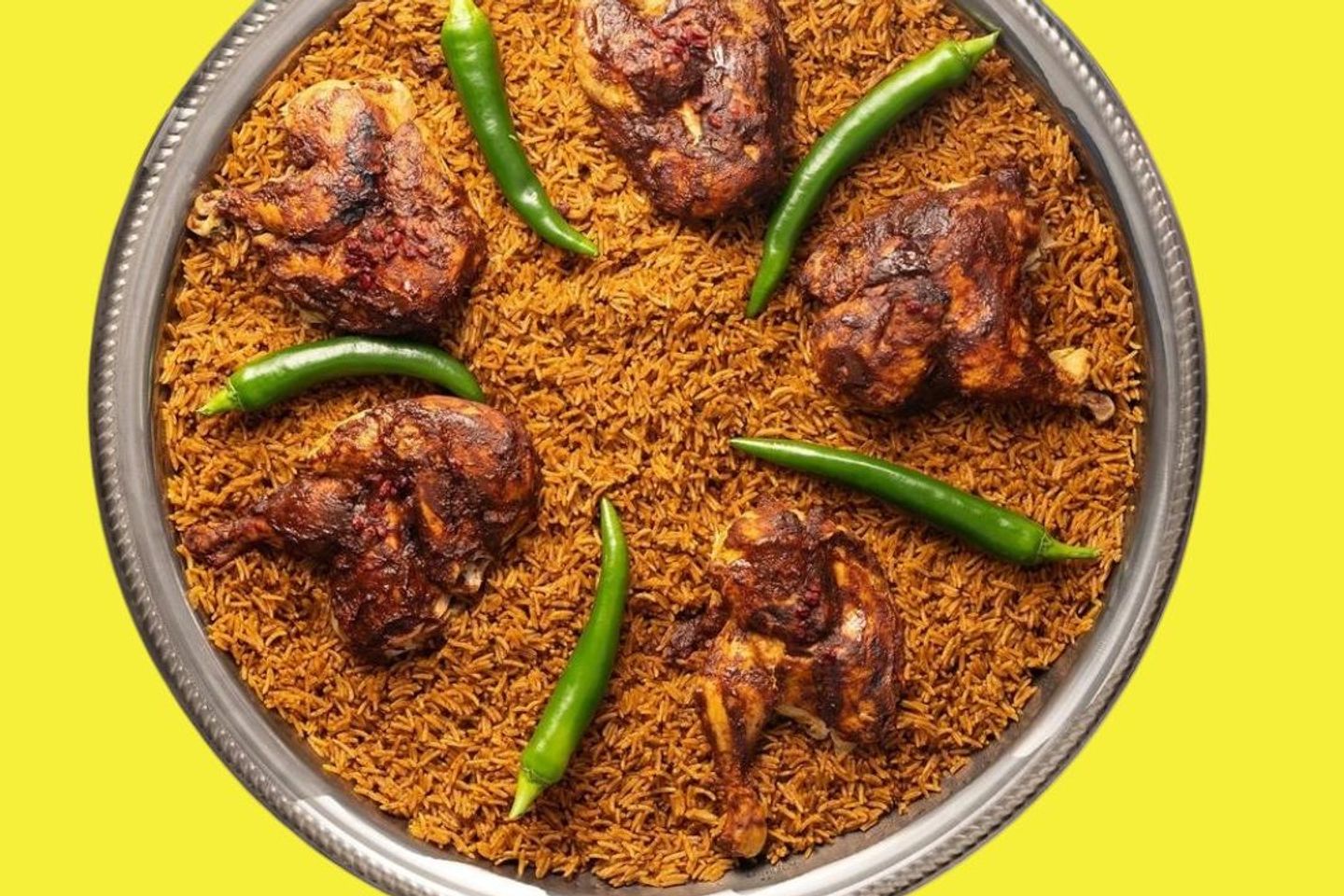 Half Chicken Kabsa Hasawi With Rice