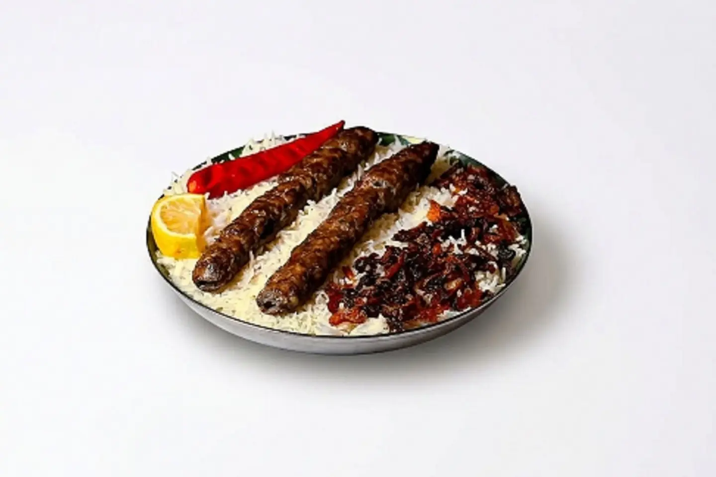 كبسة كباب لحم مع الرز