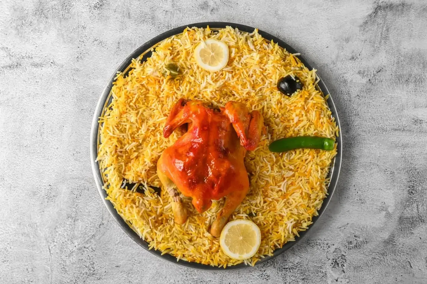 حبة دجاج مندي مع الرز