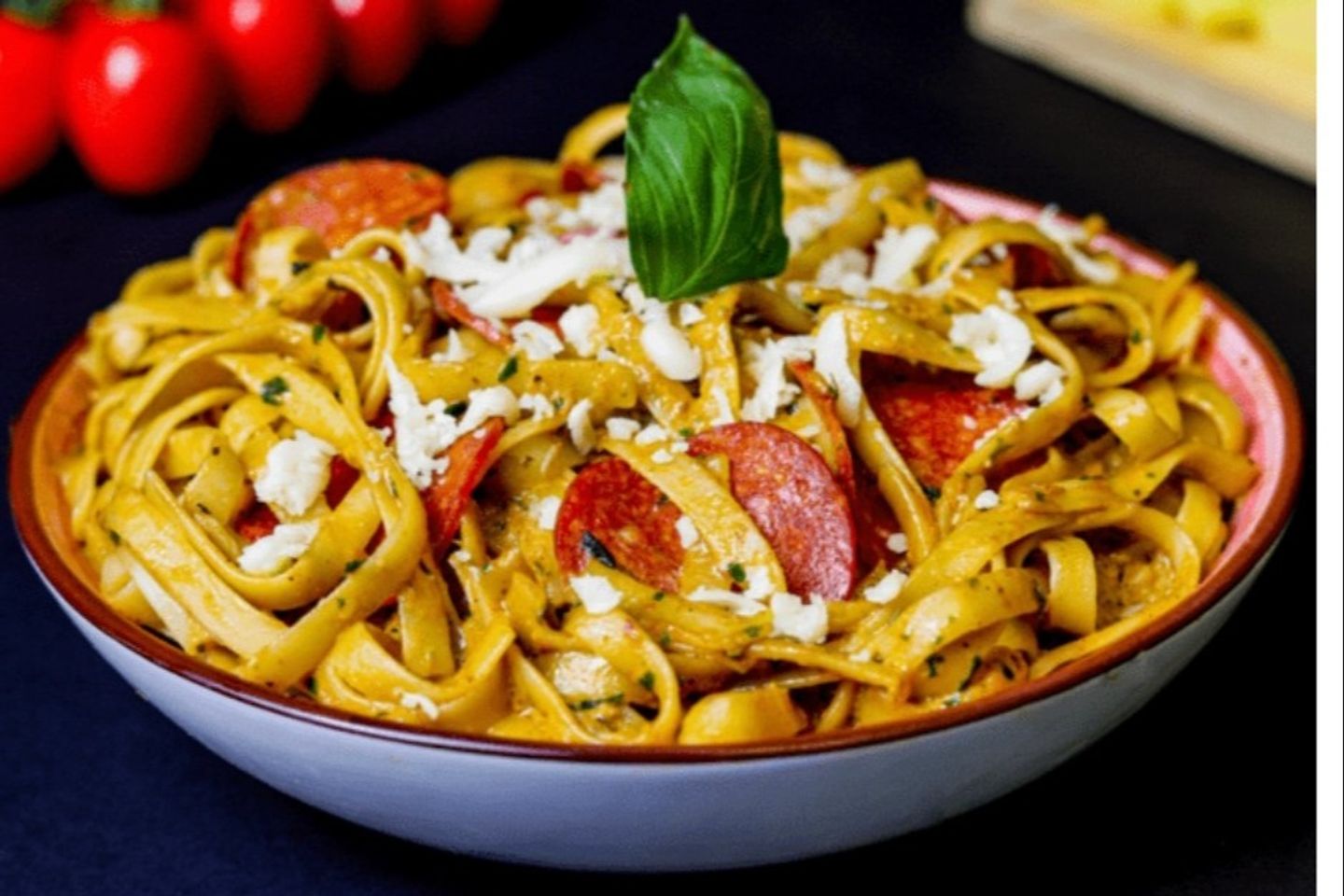 Fettuccine Red Pepperoni