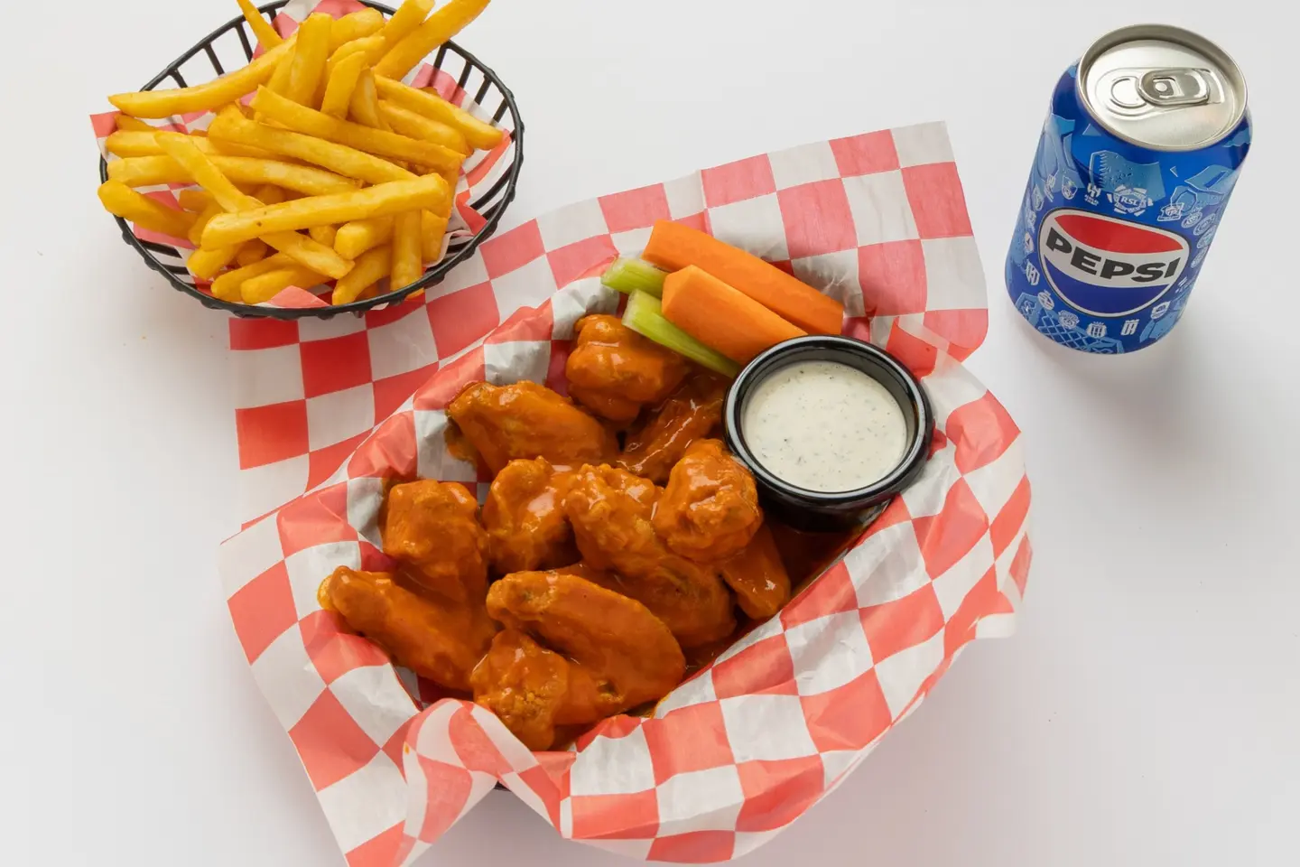 8 Pcs Wing Meal With Fries, Salad & Drink