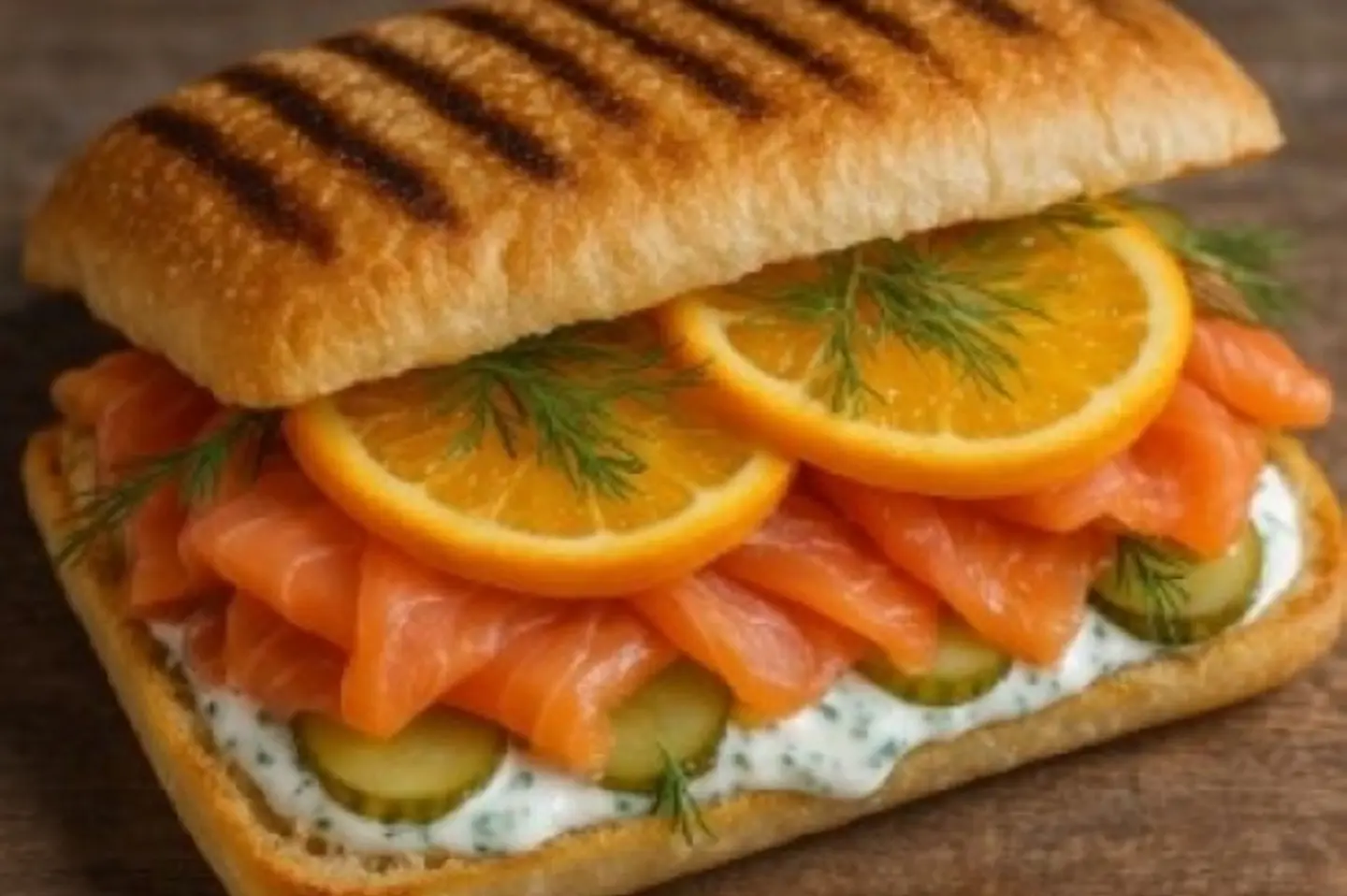 ساندويش السلمون المدخن