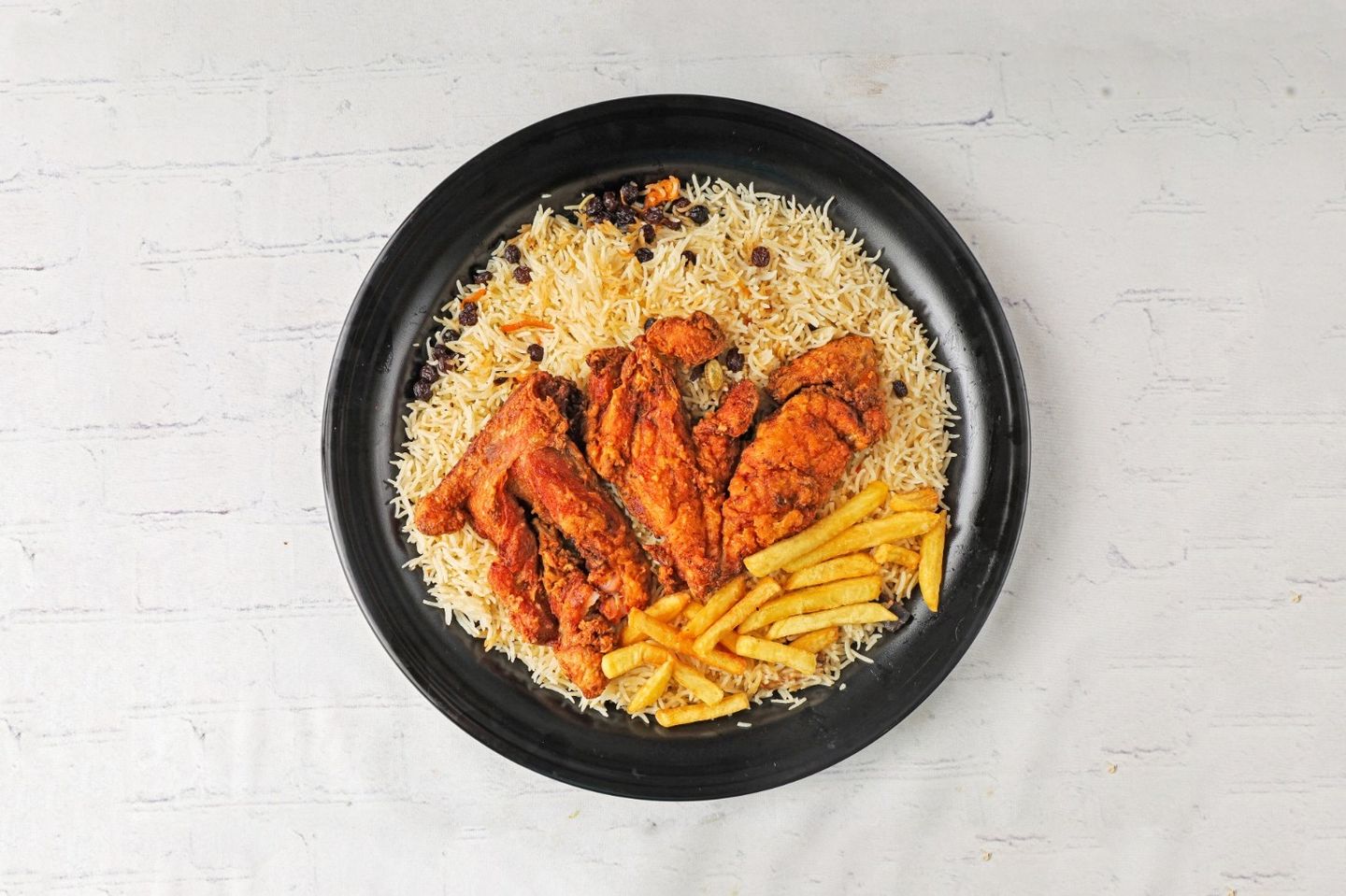 Half Fried Chicken With Rice