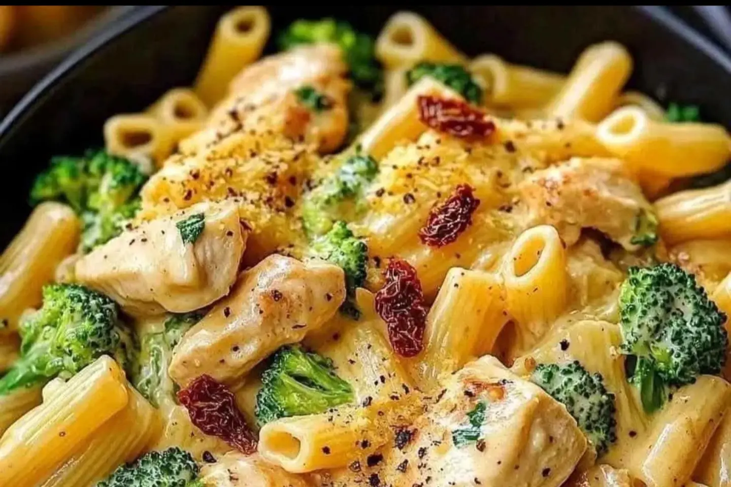 مكرونة بنا بالدجاج والبروكلي