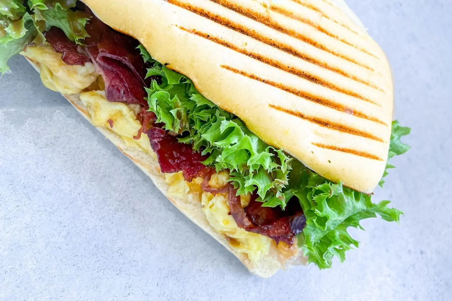 Beef Bacon & Egg Panini