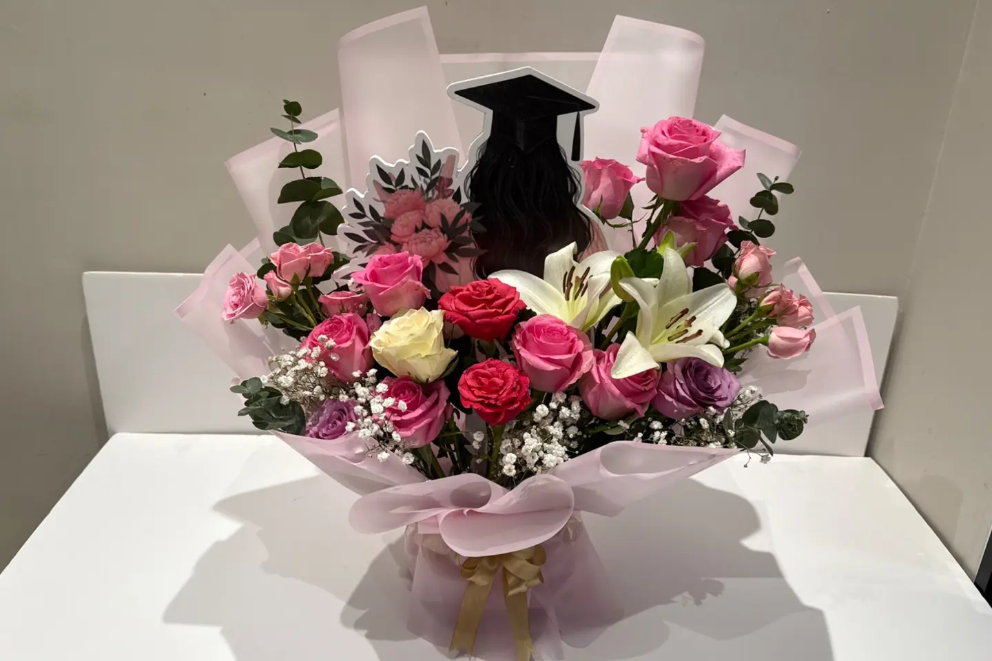 Bouquet With Wood Stand