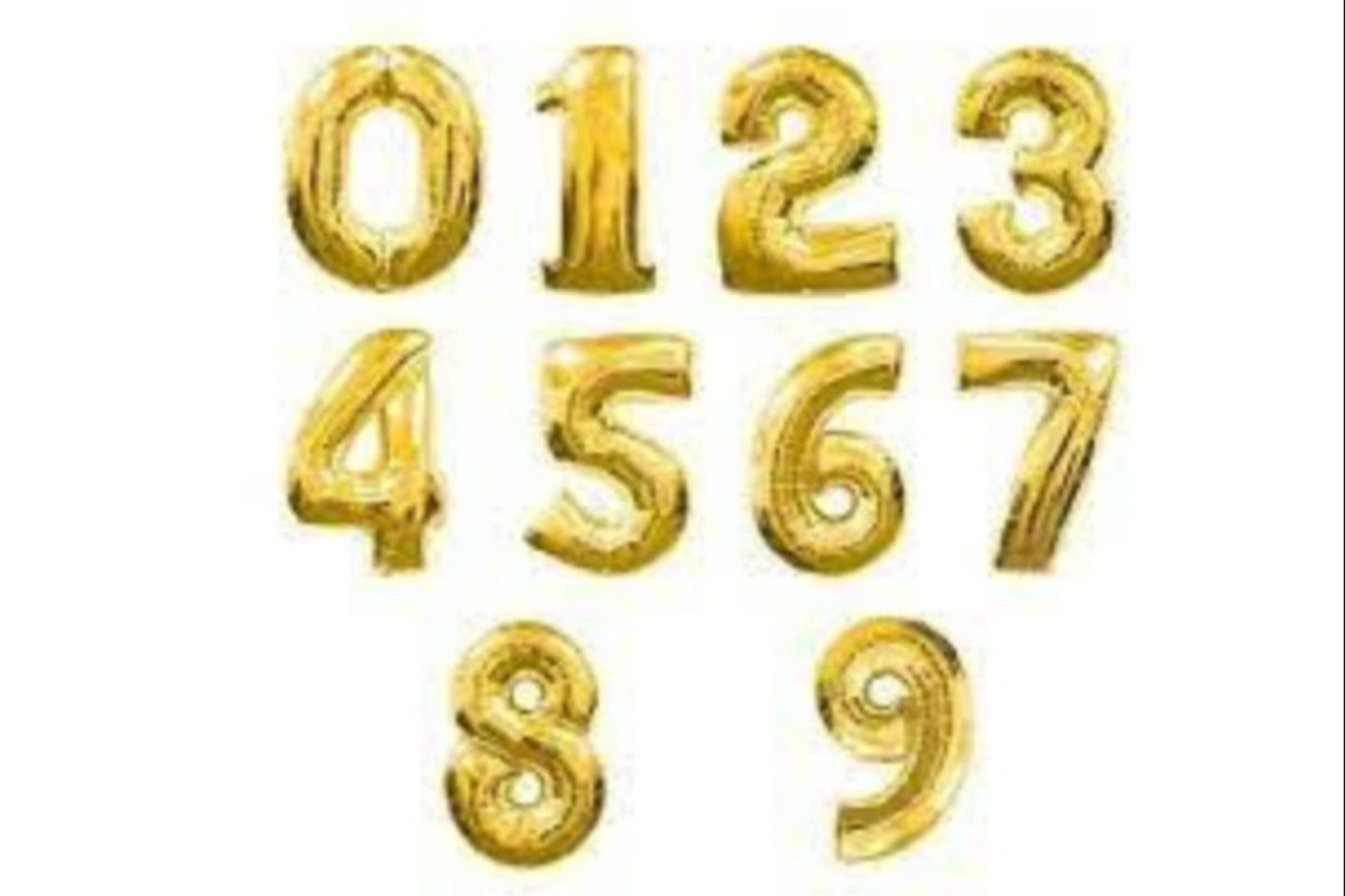 Gold Numbered Helium Balloons