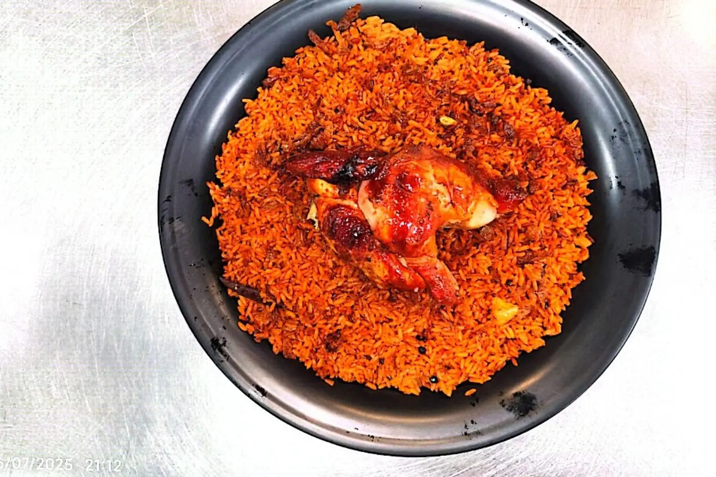 Half Grilled Chicken With Red Rice