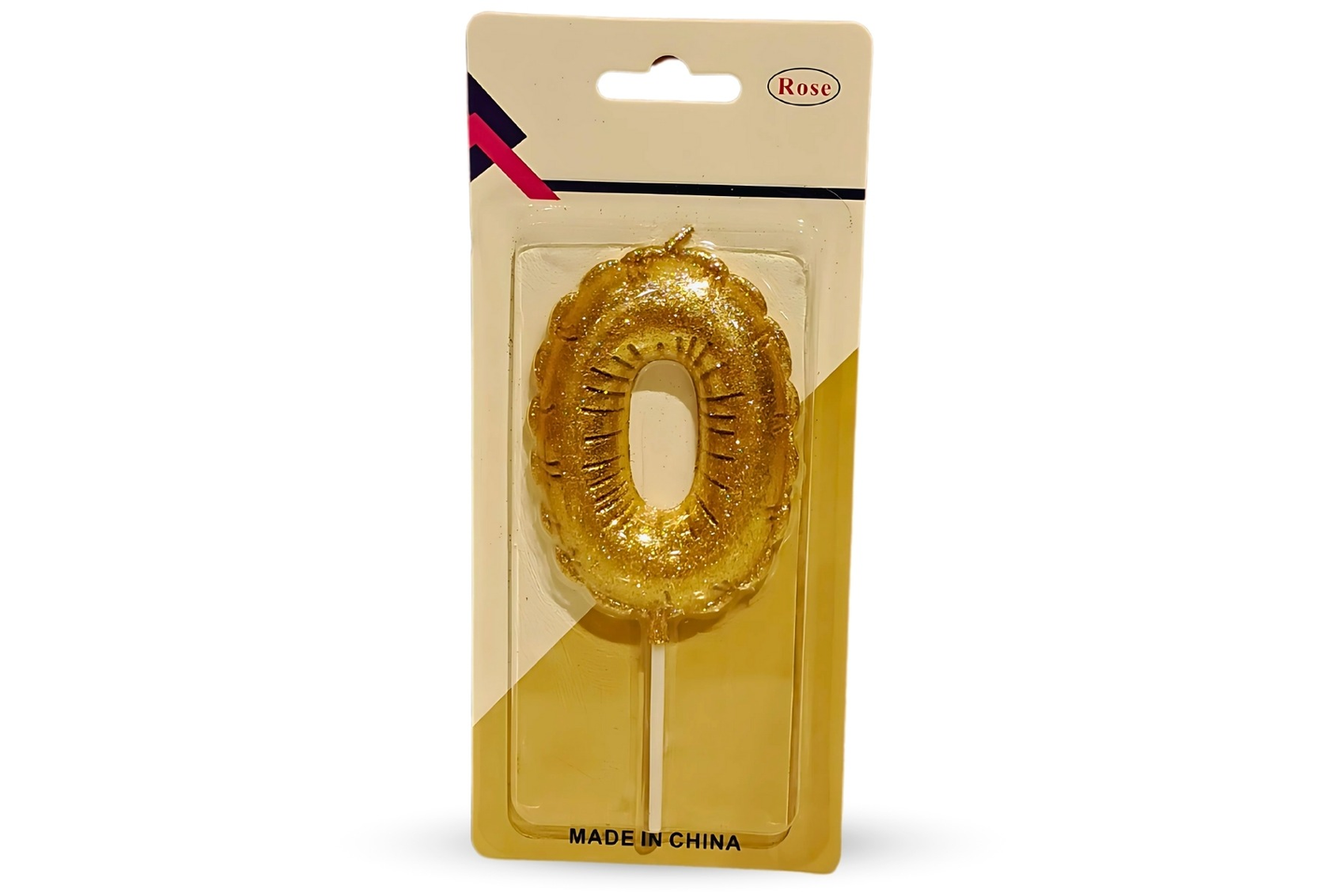 تغريسة بالون كيك رقم صفر ذهبية