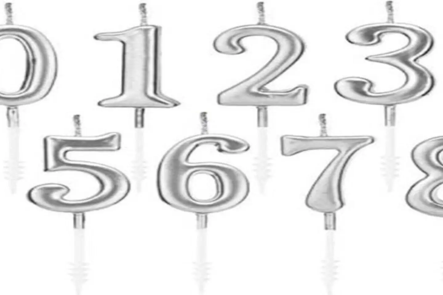 شموع ارقام فضي