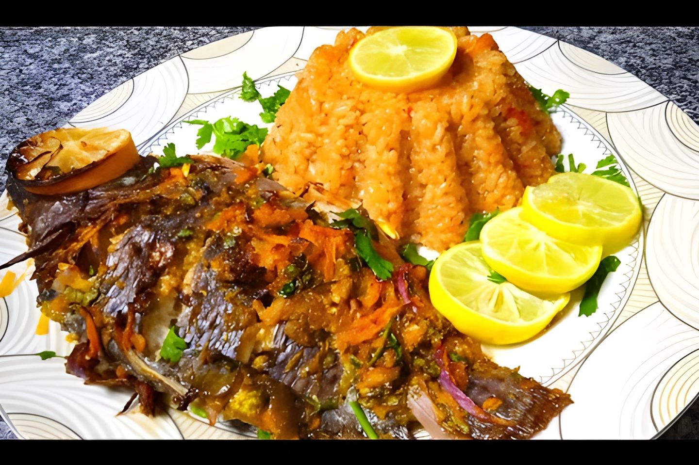 Tilapia Fish With Rice/Salad/Tahini