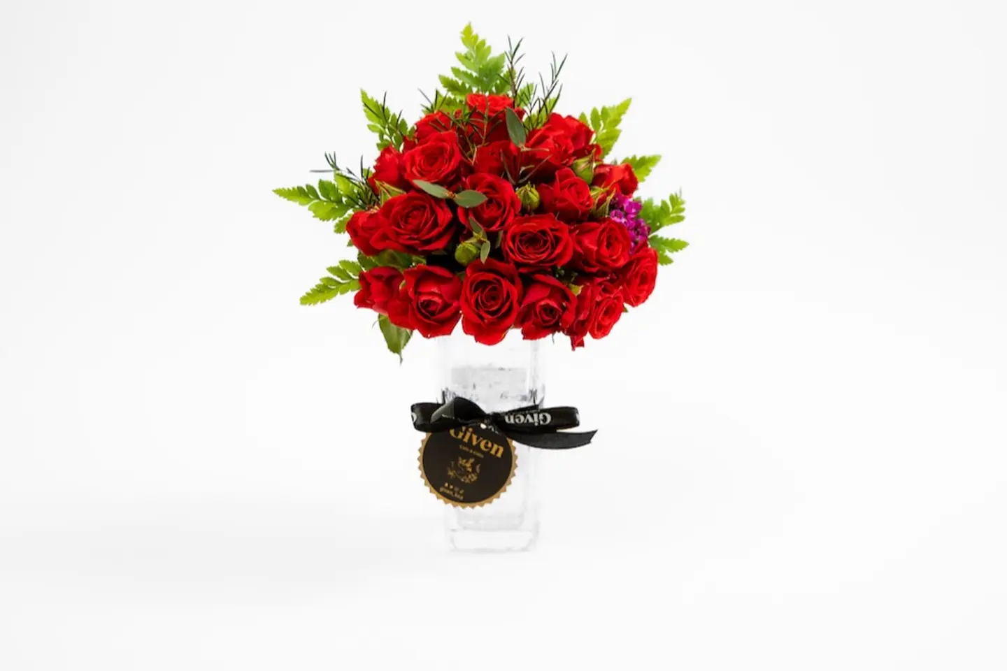 Given Vase Baby Rose Red