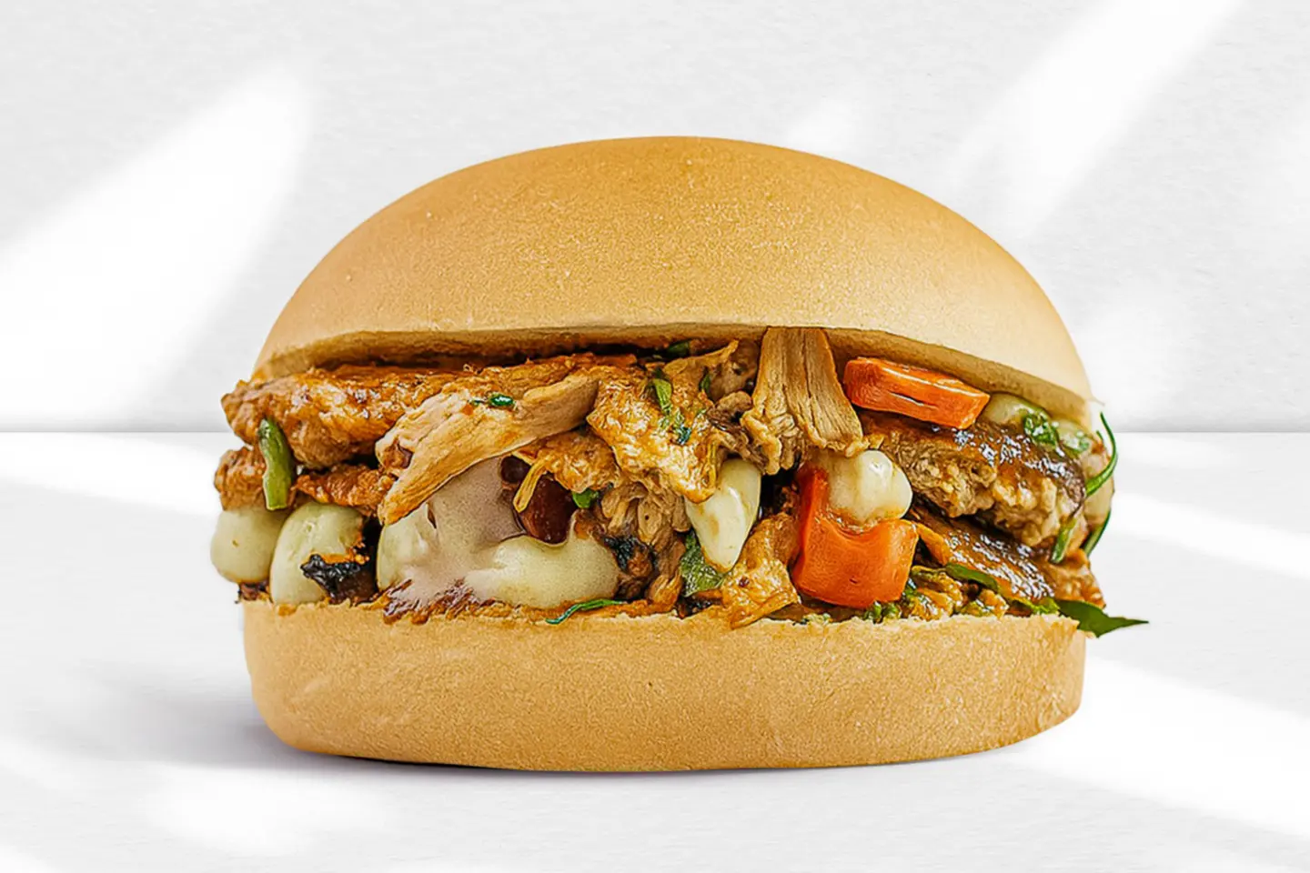 برجر شاورما دجاج بحلقات البصل