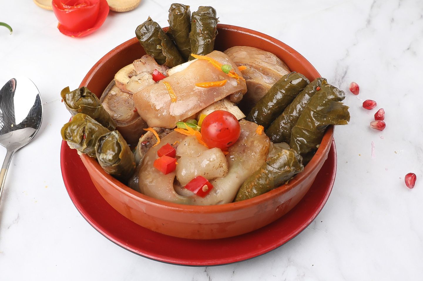 طاجن ورق عنب بالكوارع