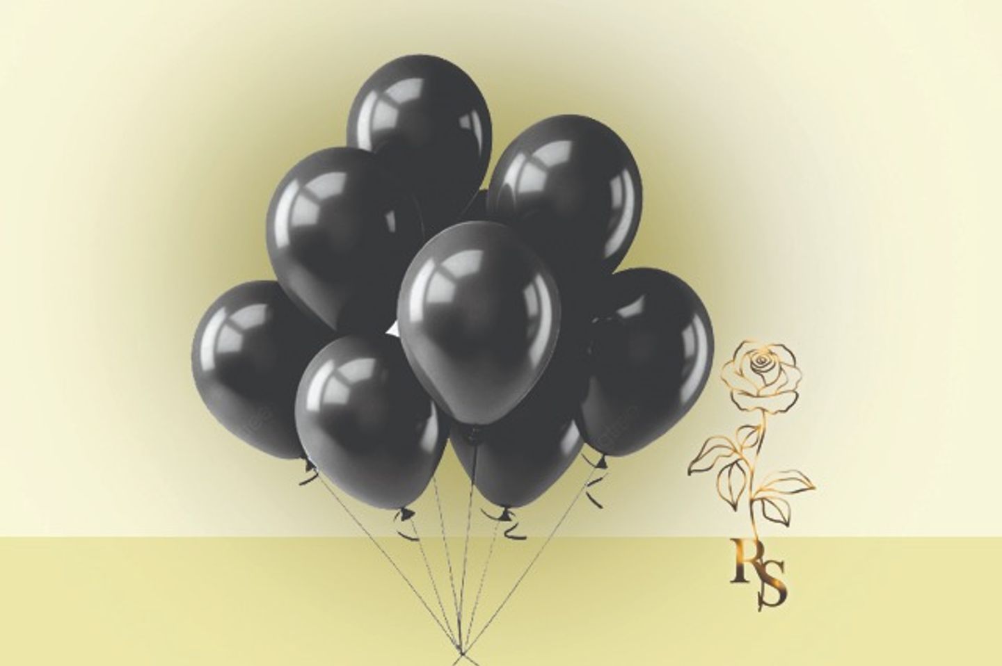 H046 Regular Black Helium Balloon