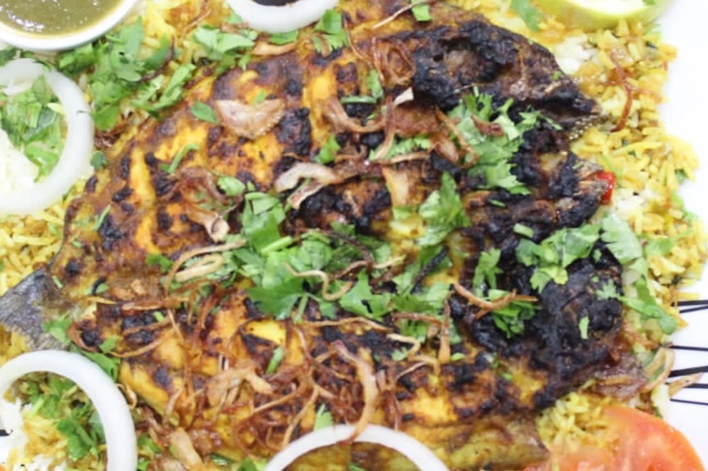 سمك مشوي مع أرز