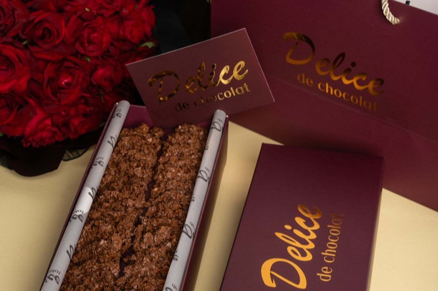 Package Mother's Day Crunchy Chocolate With Flower