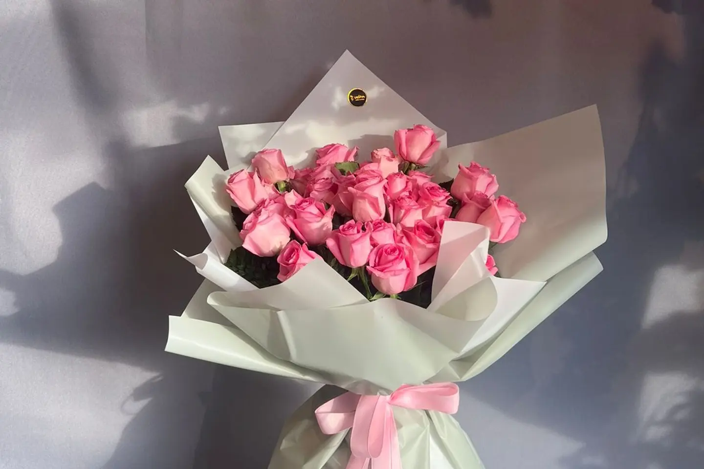باقة ورد طبيعي بينك