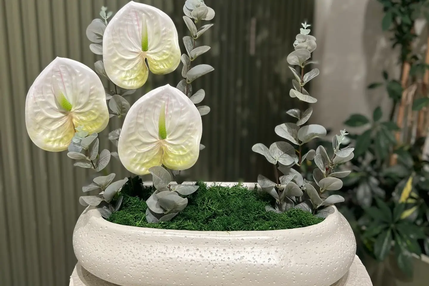 Artificial Rose With Marble Base