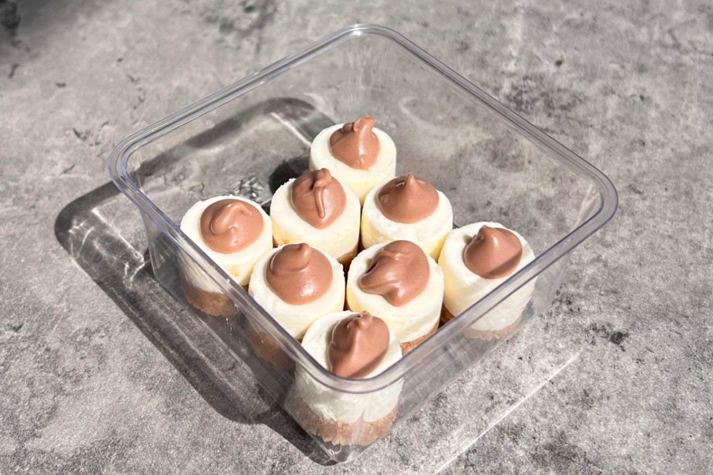 Tiny Kinder Cheesecake The Size Of The Piece Two Cm In Two Cm