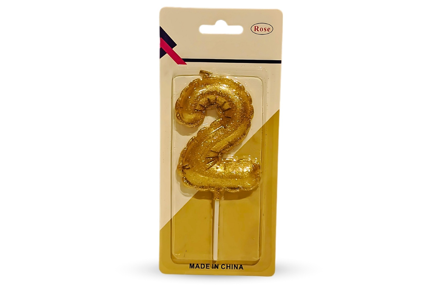 تغريسة بالون كيك رقم اثنان ذهبية