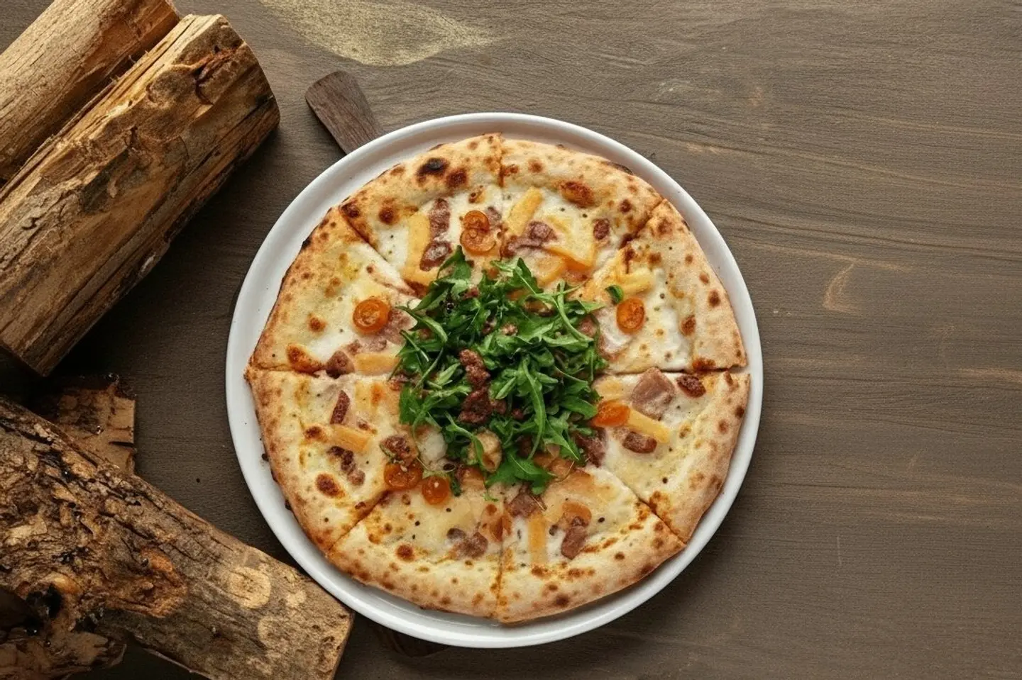 بيتزا بورسيني بالجبنة المدخنة