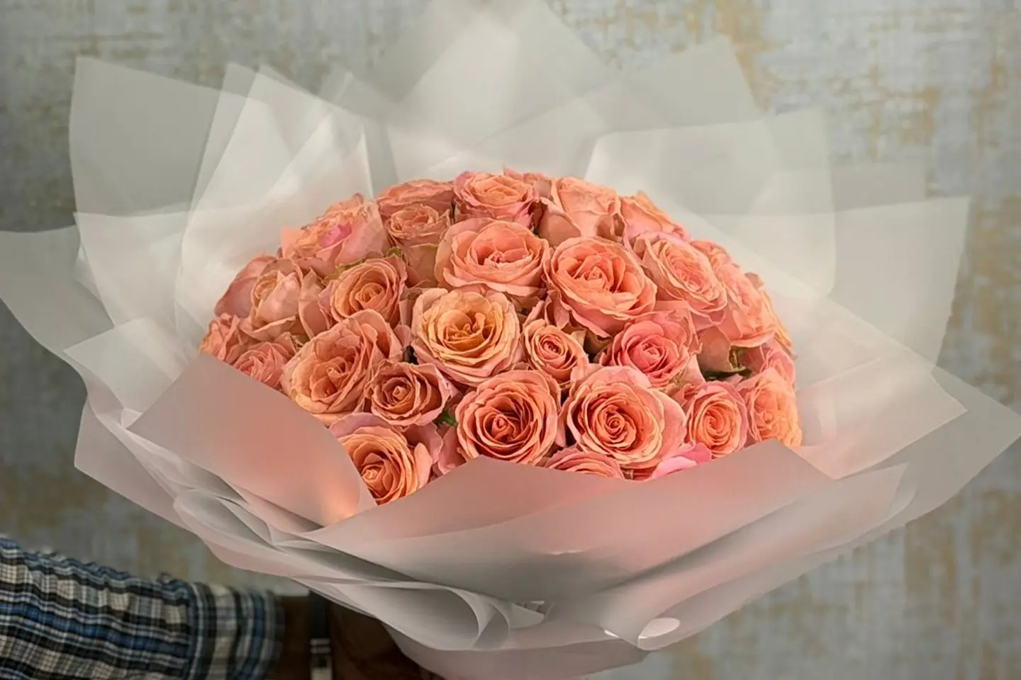 باقة الجوري اللون الواحد