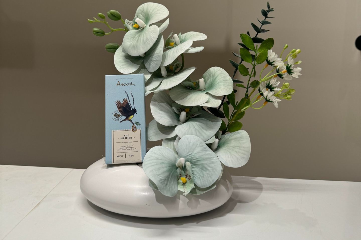 Chocolate With Artificial Roses