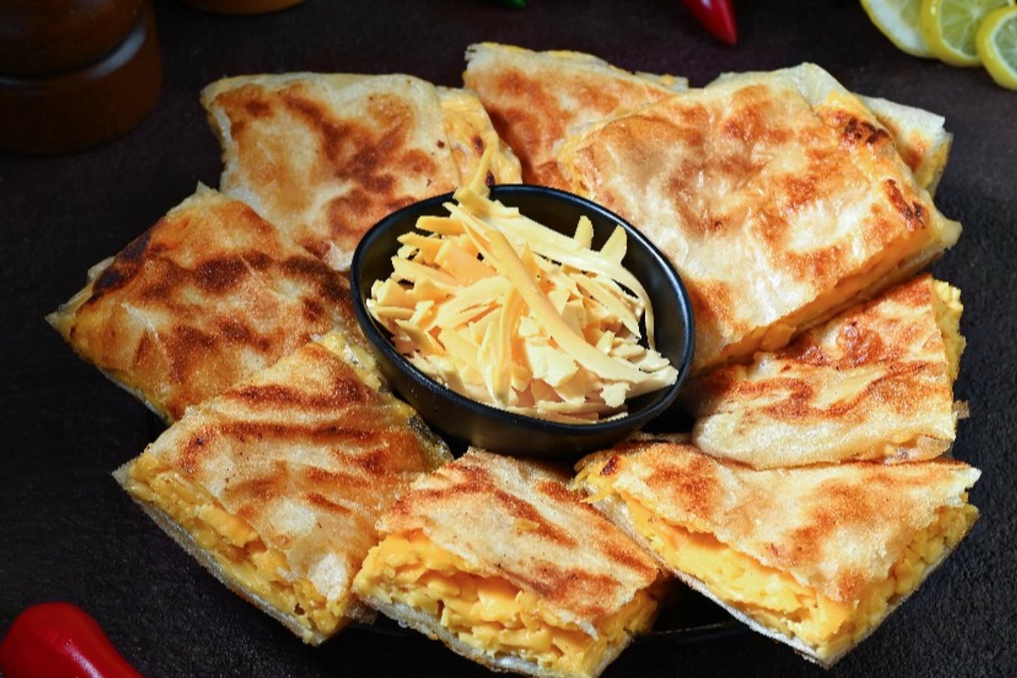 Mutabbaq Cheddar With Eggs