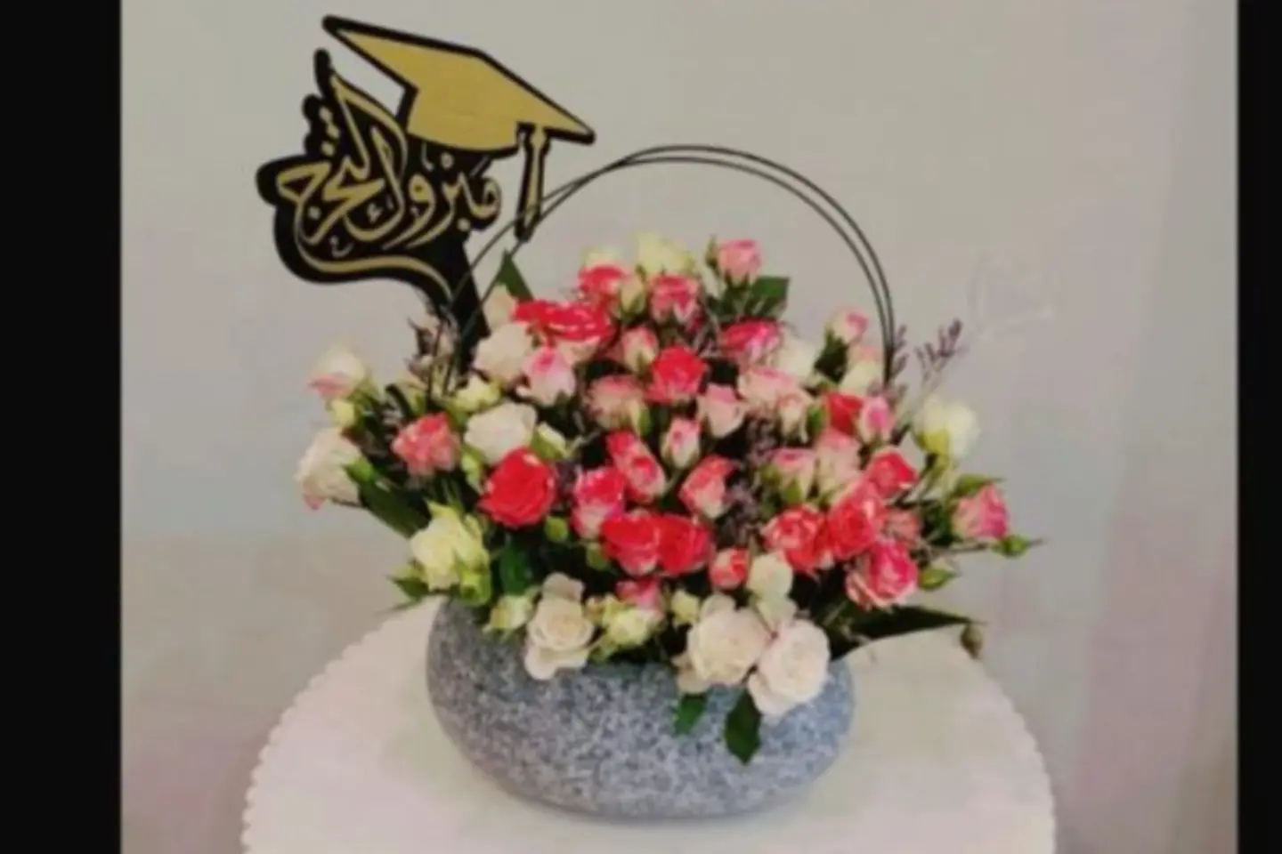 Marble Graduation Vase With Baby Gori
