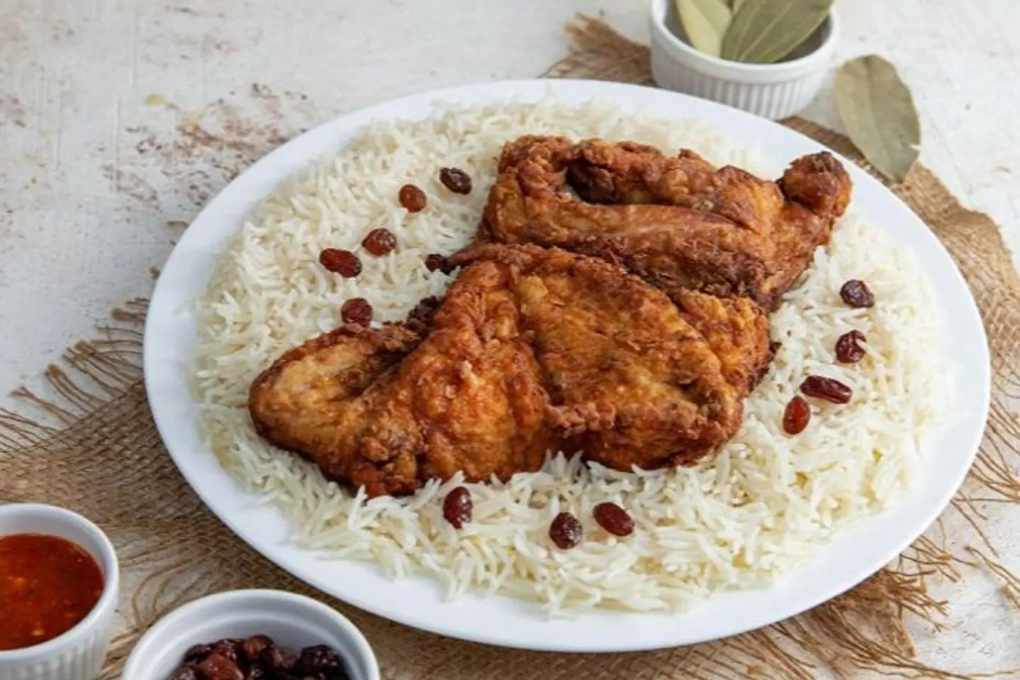 دجاج مقلي مع الارز