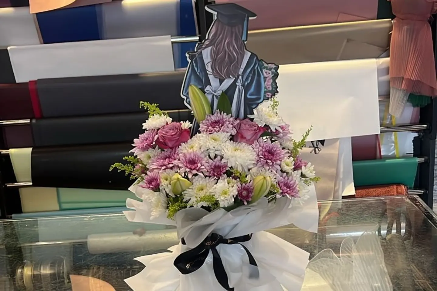 Outstanding Graduate Bouquet  Natural Roses