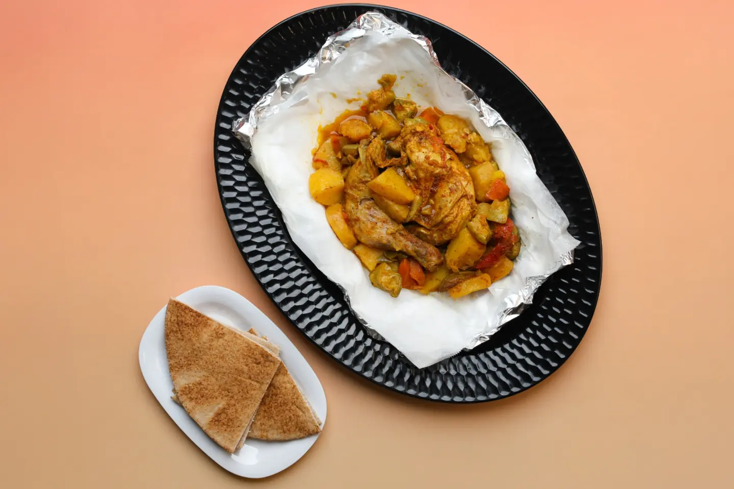 Half A Chicken Buried In Vegetables Plain