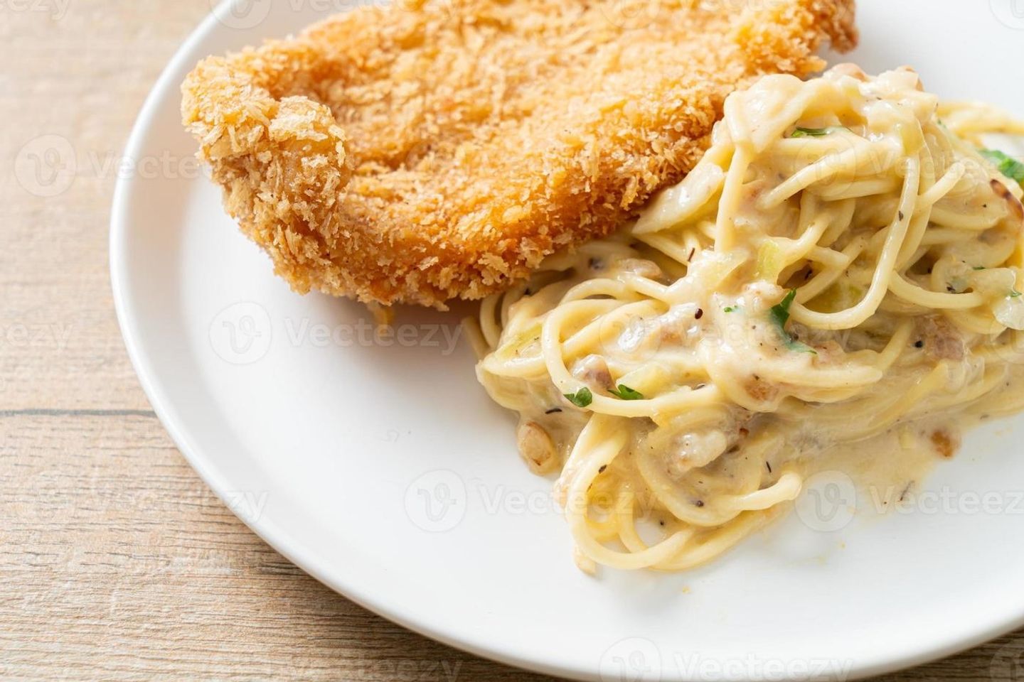 Fish Fillet Creamy Sauce Pasta