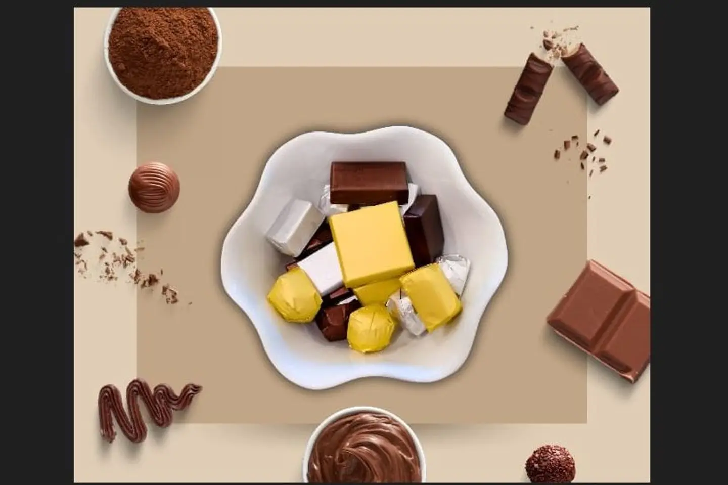 ربع كيلو شوكولا مغلف بلجيكي حشوات مشكلة