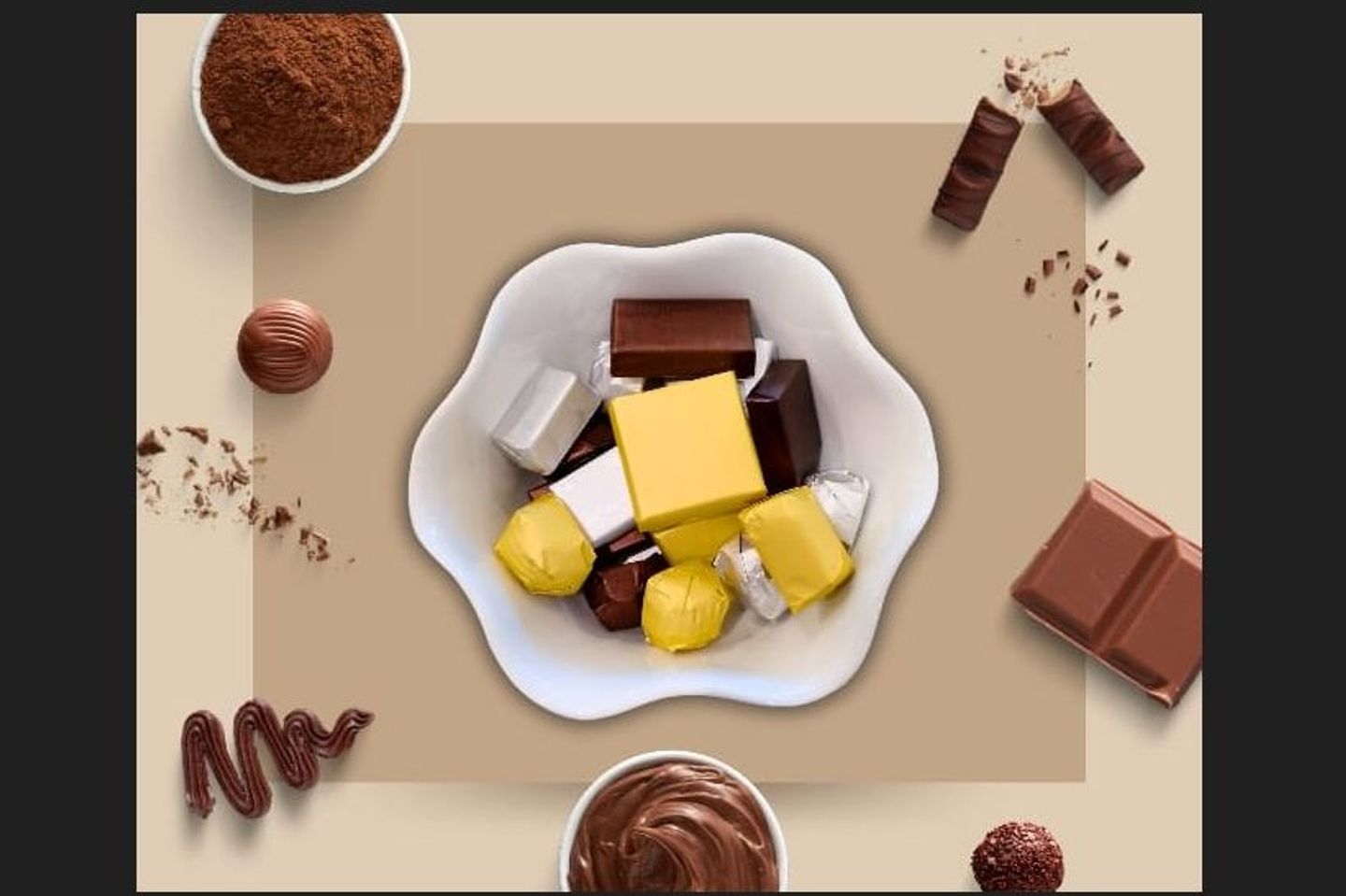 ربع كيلو شوكولا مغلف بلجيكي حشوات مشكلة