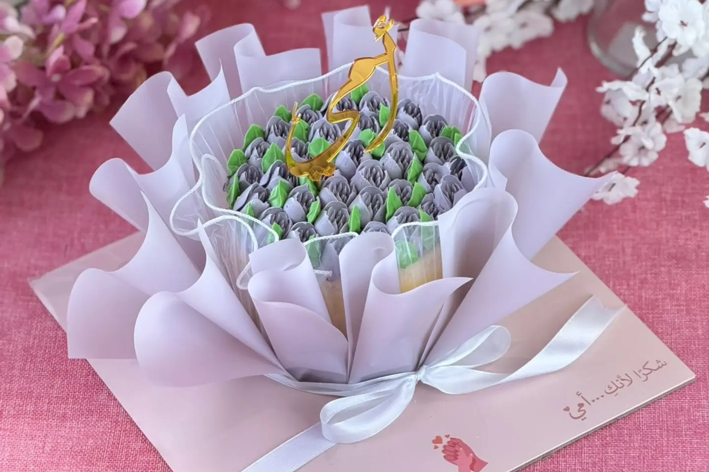 كيك بوكيه الورد -لافندر