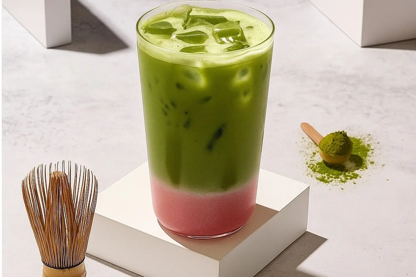 Iced Strawberry Matcha Medium