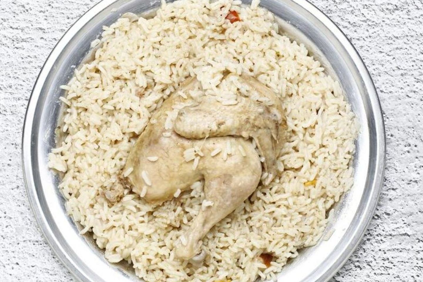 Whole Grain Madghod Chicken With White Rice